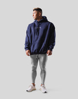 Flag Oversize Sweat Hoodie - Navy