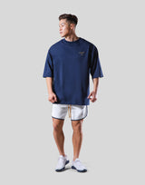 Back Gold Emblem Extra Big T-Shirt - Navy