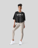 LÝFT Club Wide Cropped T-Shirt - Black