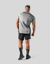 Side Mesh Stretch T-Shirt - Grey