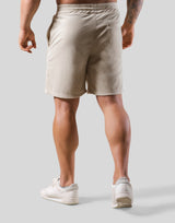 Script Logo Pile Shorts - Beige