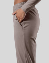 2Way Stretch Pleats Pants - Light Brown