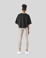 LÝFT Club Wide Cropped T-Shirt - Black