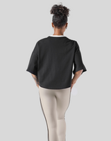 LÝFT Club Wide Cropped T-Shirt - Black