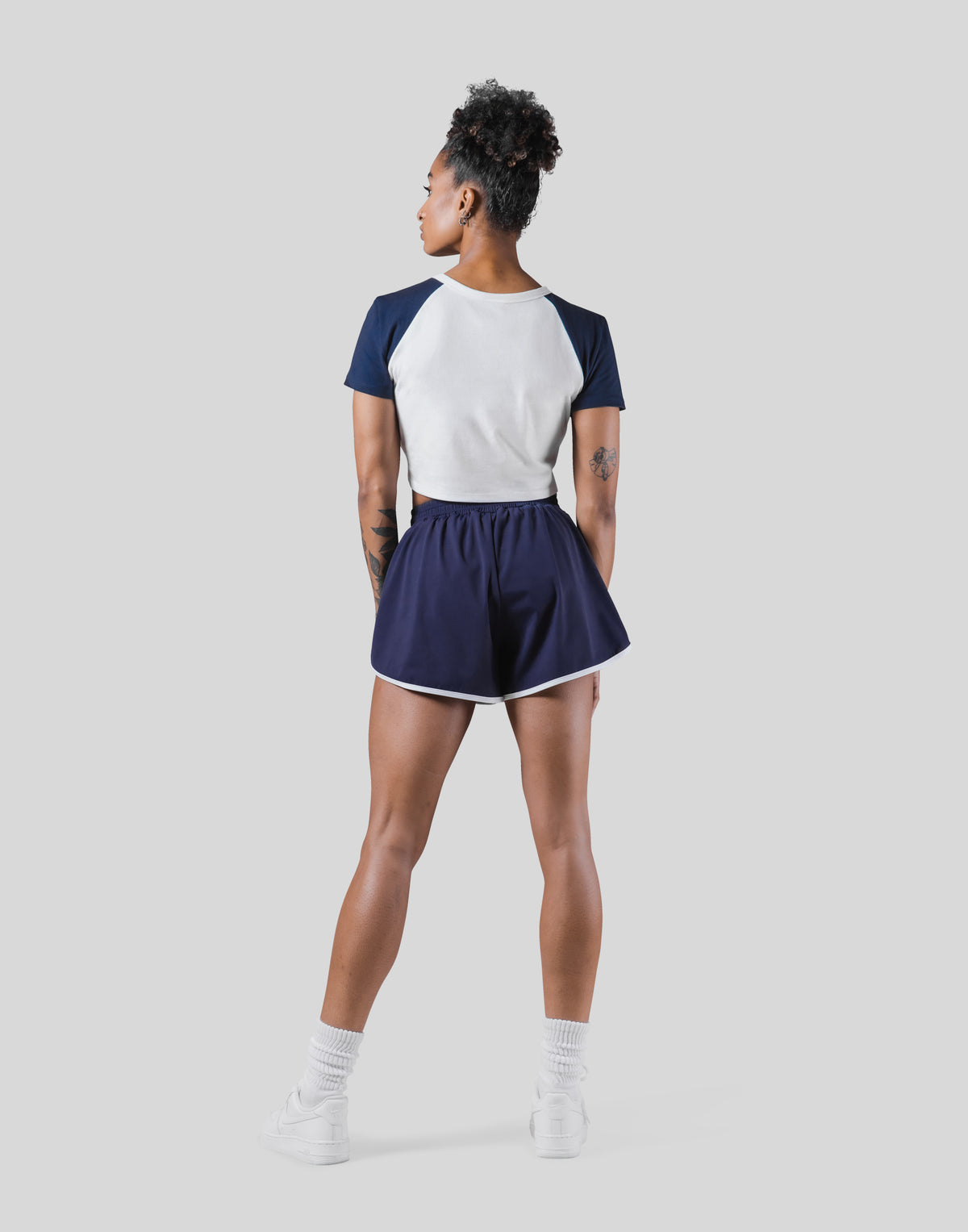 Cropped Raglan T-Shirt - Navy