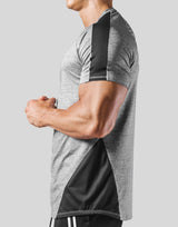 Side Mesh Stretch T-Shirt - Grey