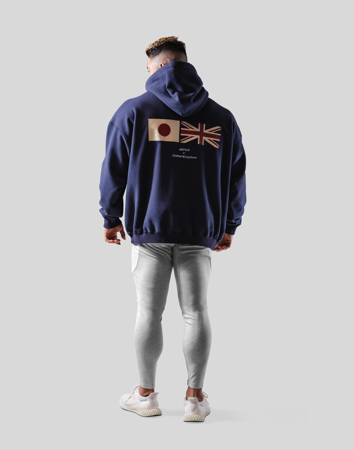 Flag Oversize Sweat Hoodie - Navy