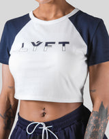Cropped Raglan T-Shirt - Navy