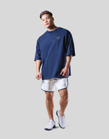 Back Gold Emblem Extra Big T-Shirt - Navy