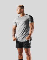 Side Mesh Stretch T-Shirt - Grey