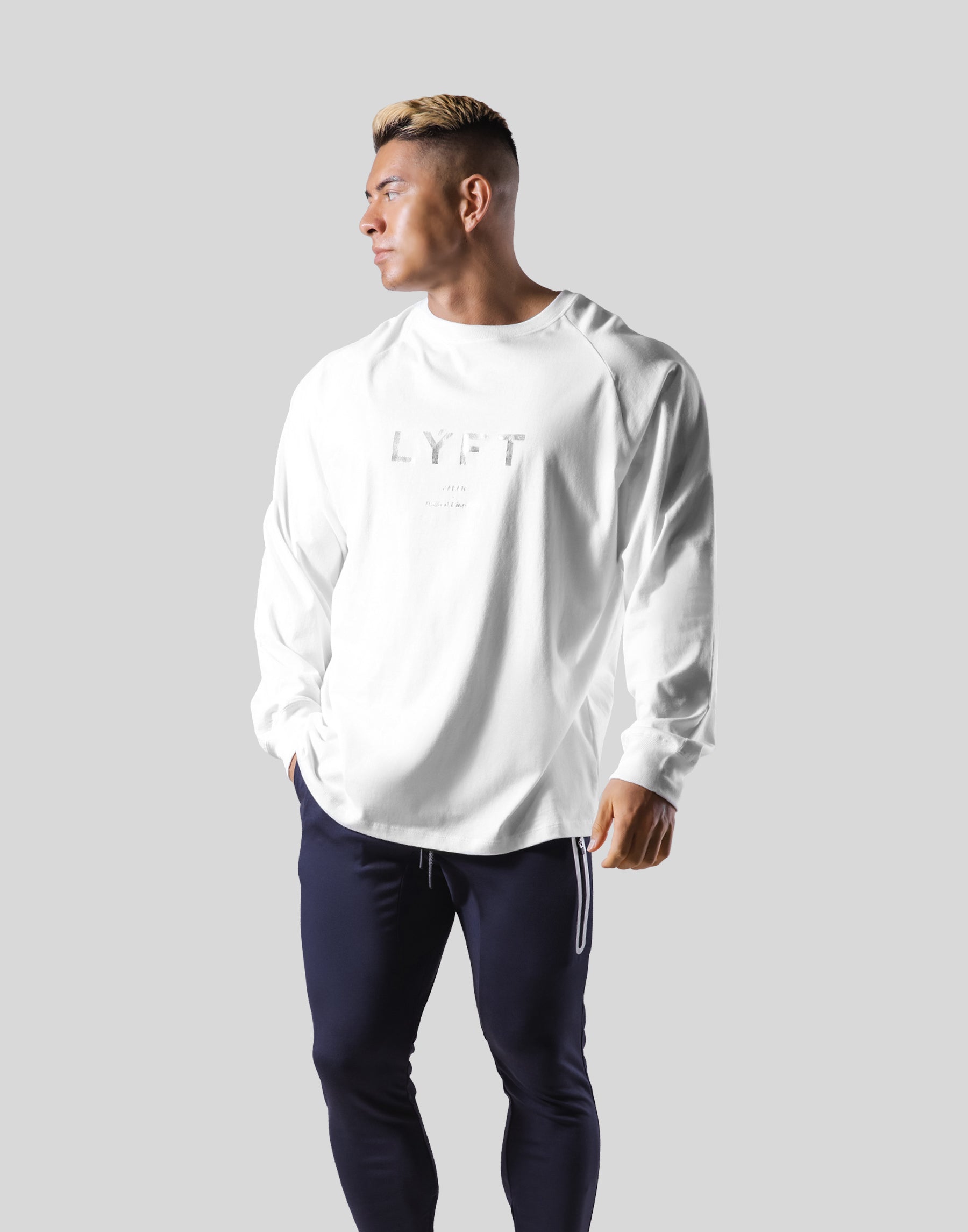 LÝFT Logo Raglan Long T-Shirt - White