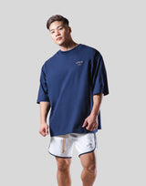 Back Gold Emblem Extra Big T-Shirt - Navy