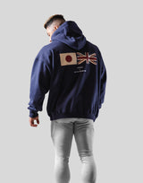 Flag Oversize Sweat Hoodie - Navy