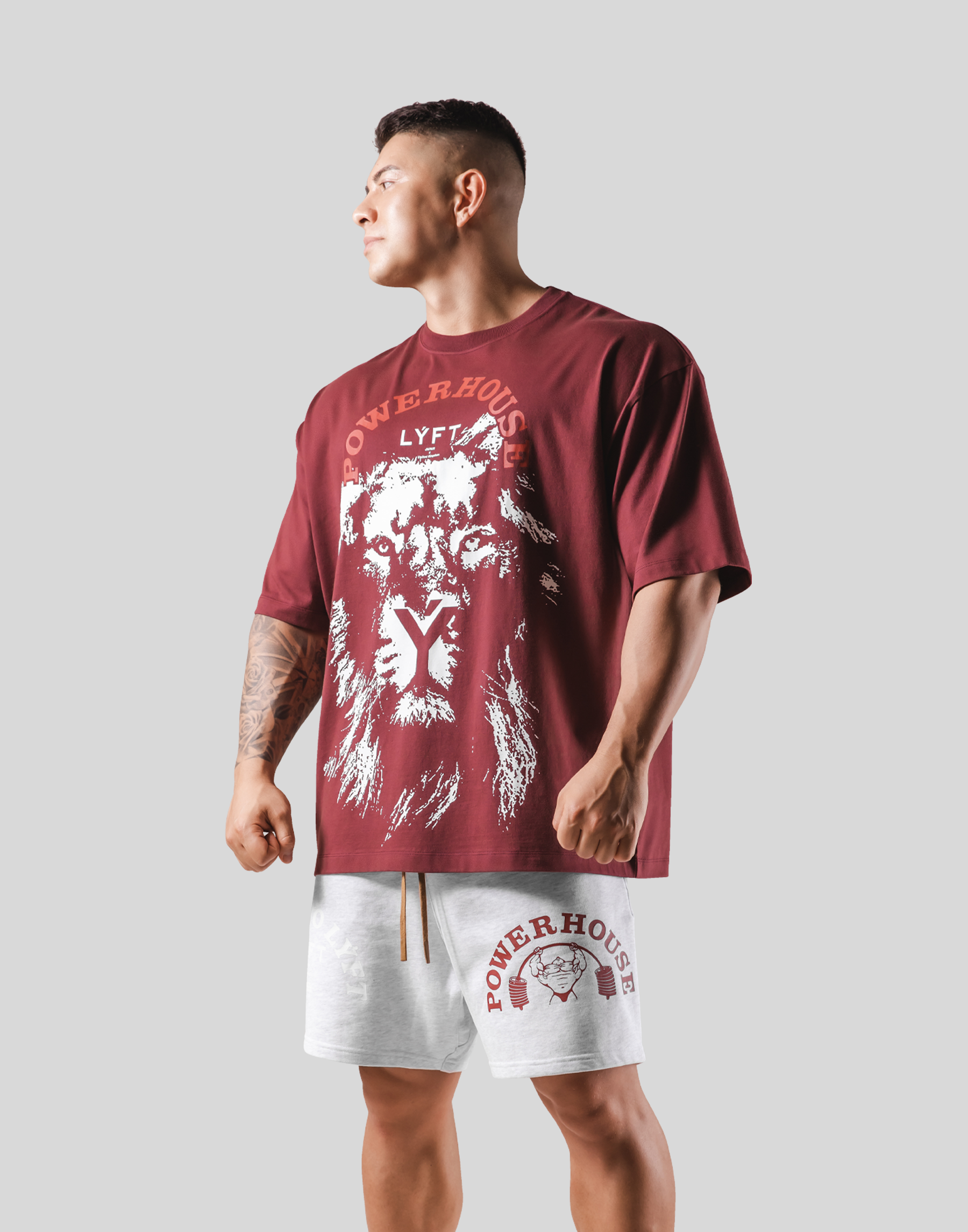 LÝFT × Power House Gym Lion Big T-Shirt - Red