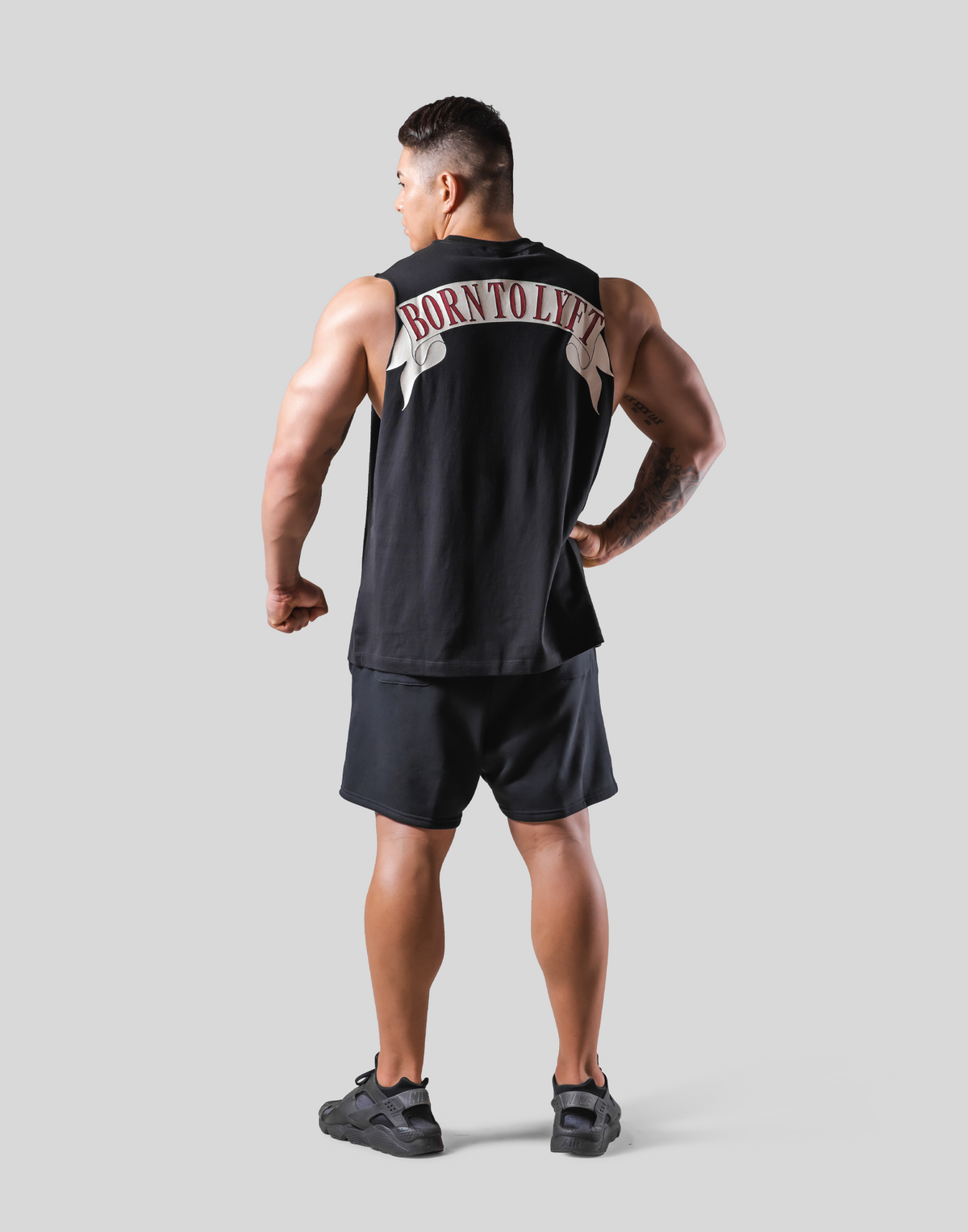 Back Arch Flag Drop Tanktop - Black