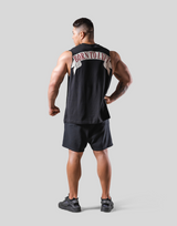 Back Arch Flag Drop Tanktop - Black