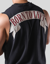 Back Arch Flag Drop Tanktop - Black