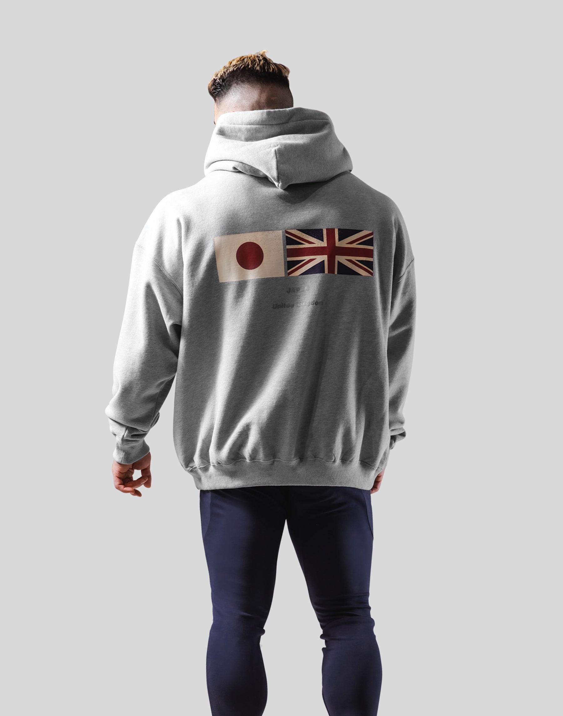 Flag Oversize Sweat Hoodie - Grey