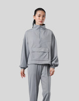 2Way Stretch Half Zip Pocket Jacket - Grey