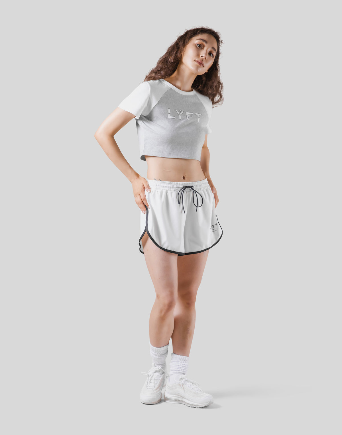 Cropped Raglan T-Shirt - Grey