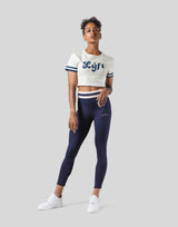 Old Logo Stripe Rib Cropped T-Shirt - Ivory