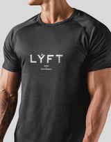 Side Mesh Stretch T-Shirt - Black