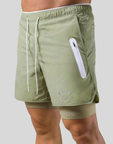 2Way Active Shorts / With Leggings 2 - Olive