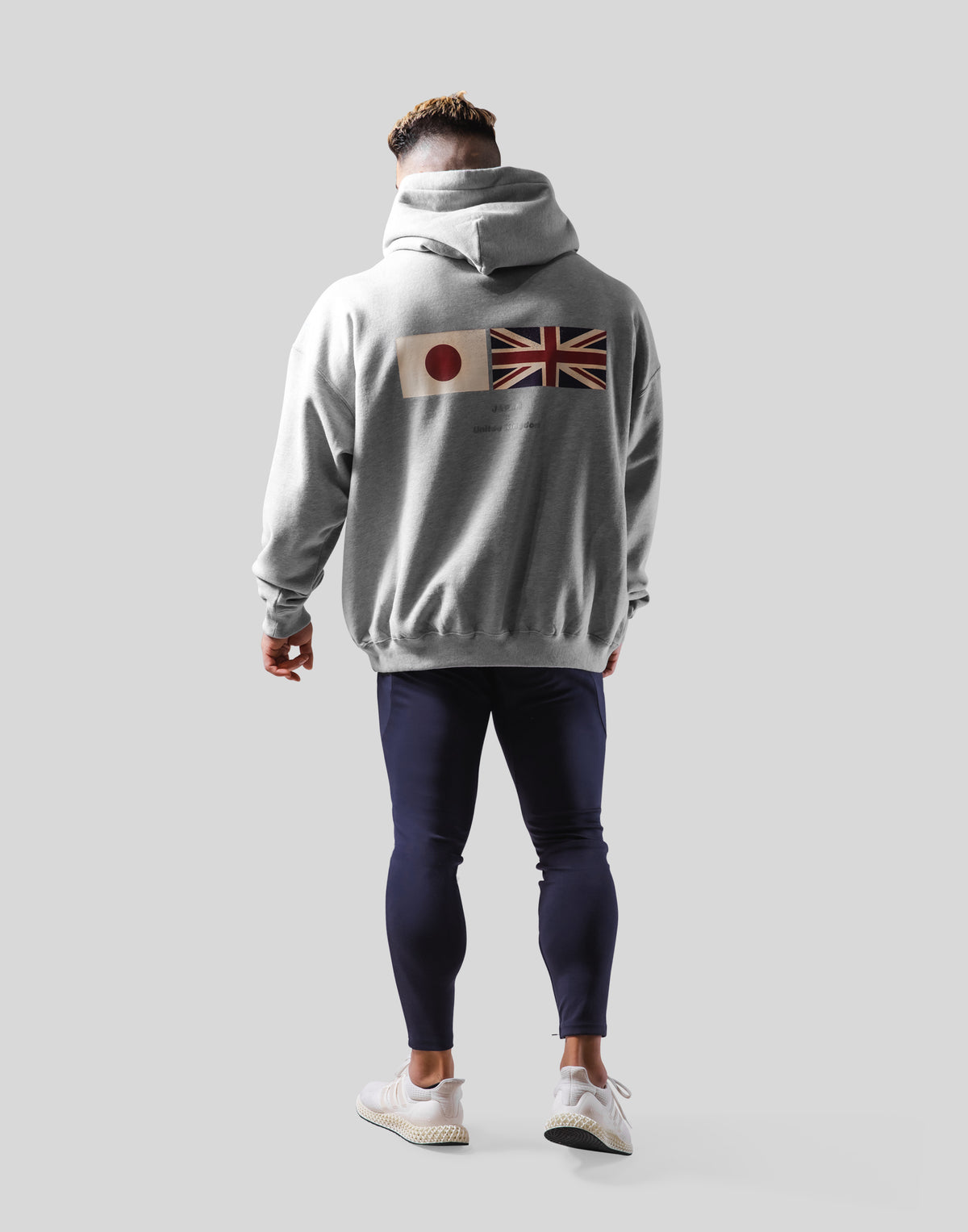 Flag Oversize Sweat Hoodie - Grey