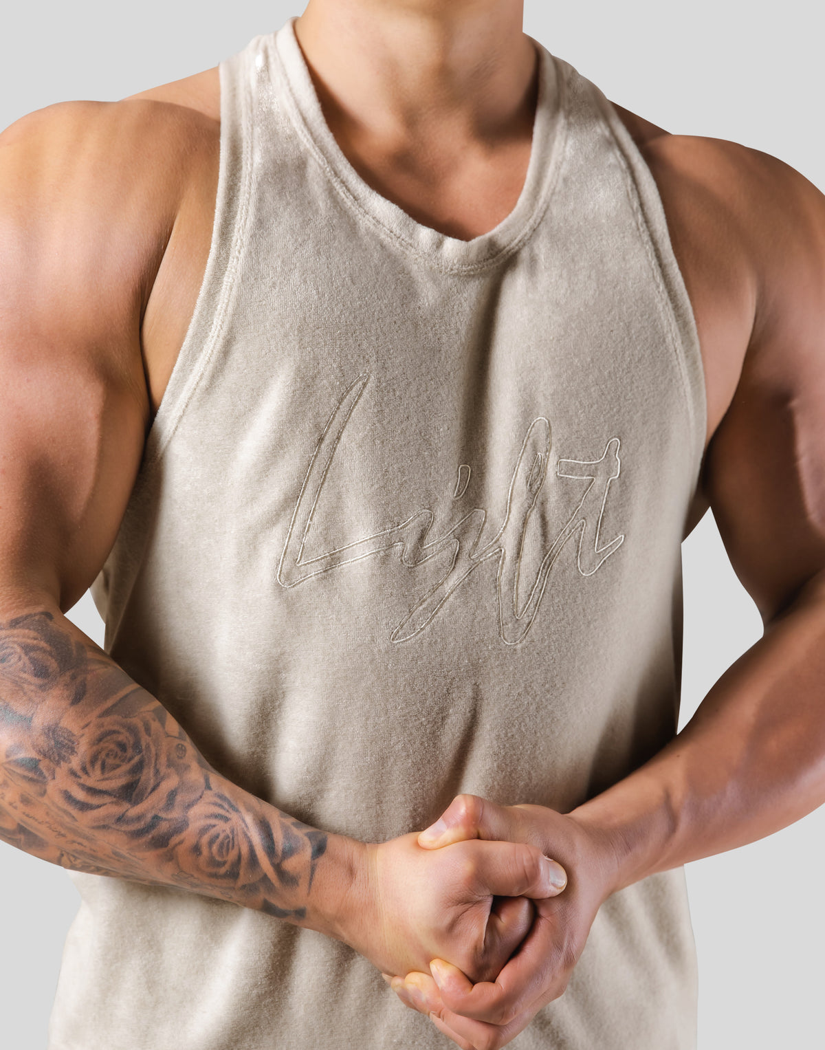 Script Logo Pile Tanktop - Beige