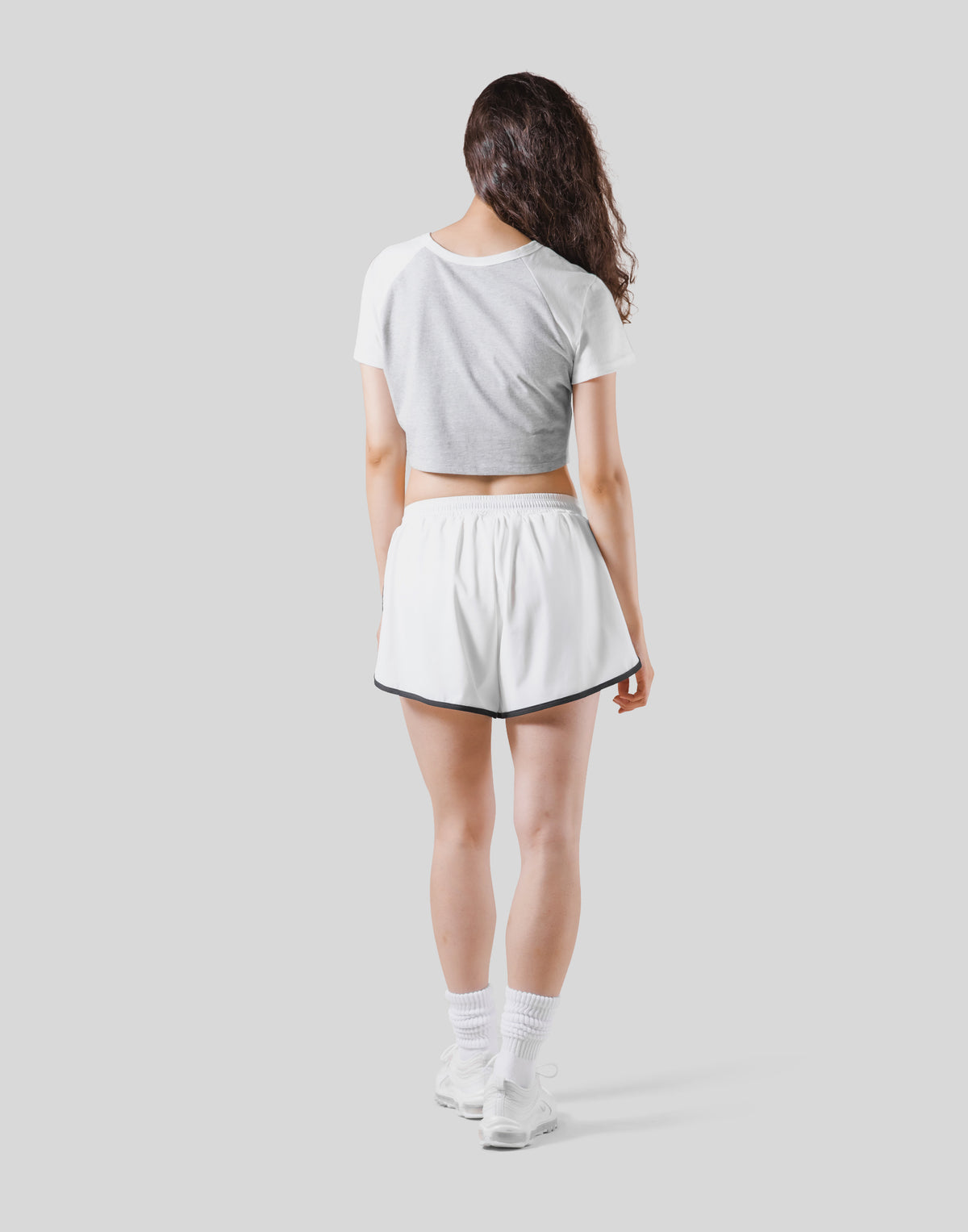 Cropped Raglan T-Shirt - Grey