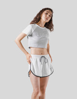 Cropped Raglan T-Shirt - Grey