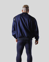 Round Shoulder Stadium Jacket - Navy