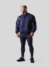 Round Shoulder Stadium Jacket - Navy
