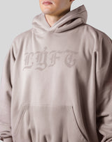 Old English Extra Wide Pullover Hoodie - Beige