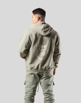 Lion Ring ZipUp Hoodie - Vintage Olive