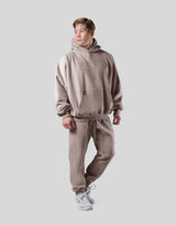 Old English Extra Wide Pullover Hoodie - Beige