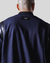 Round Shoulder Stadium Jacket - Navy