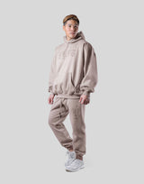 Old English Extra Wide Pullover Hoodie - Beige