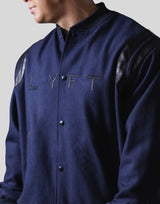 Round Shoulder Stadium Jacket - Navy