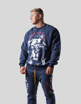 LÝFT × Power House Gym Lion Crewneck Sweat - Navy