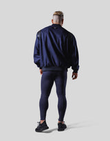 Round Shoulder Stadium Jacket - Navy