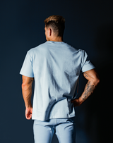 Stripe Big Size T-Shirt - L.Blue