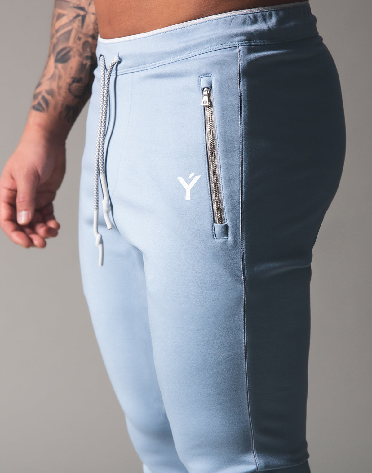Piping 2Way Stretch Pants - L.Blue