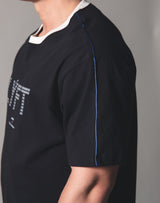 Piping Big T-Shirt - Black