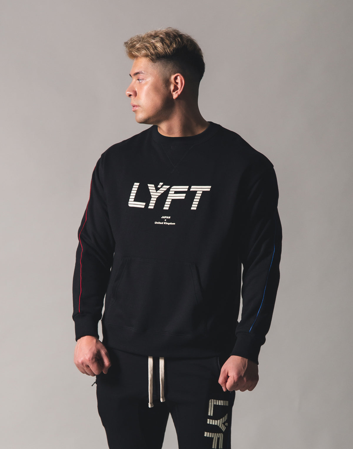 Piping Sweat Crew Neck - Black