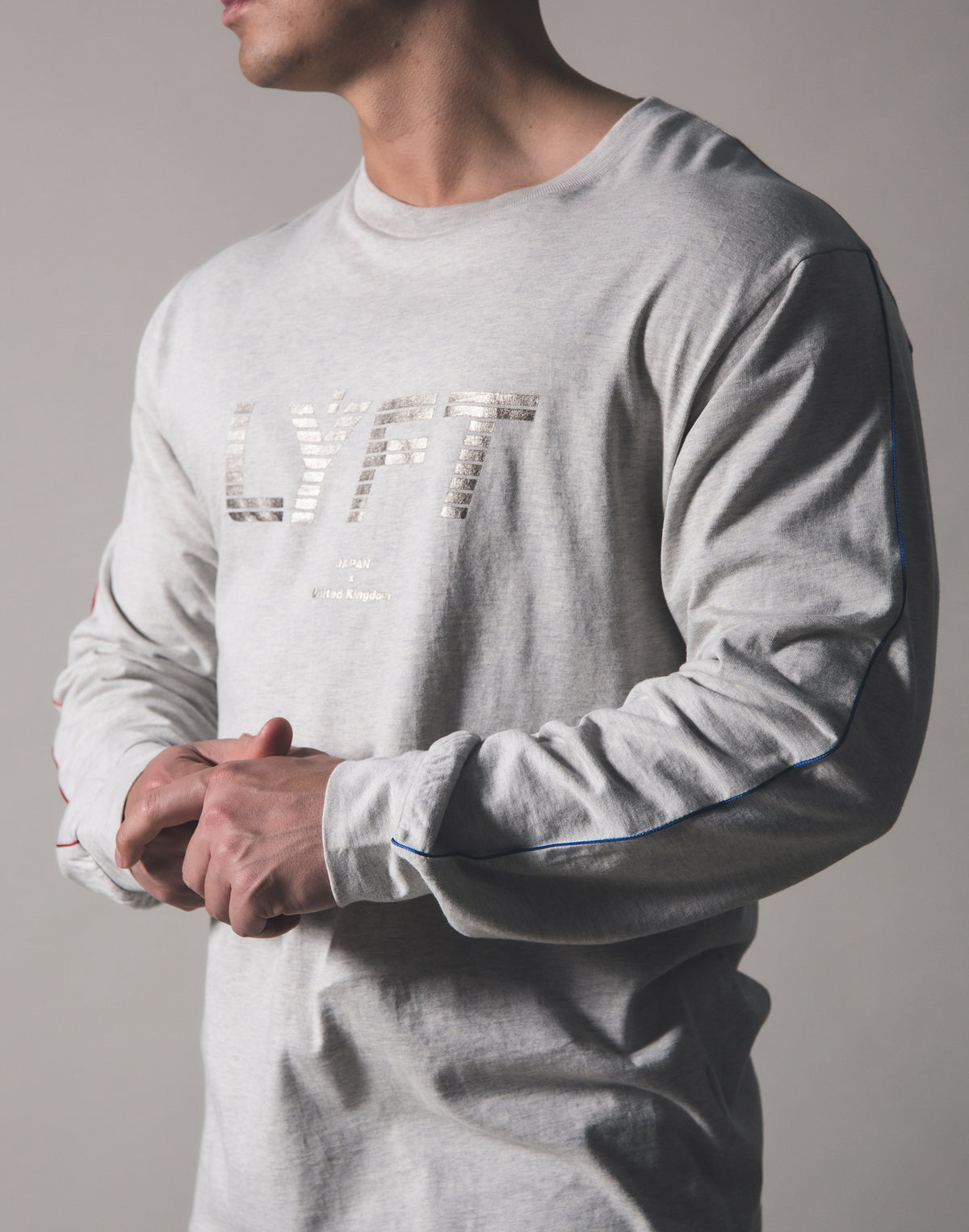Piping Big Long T-Shirt - Grey