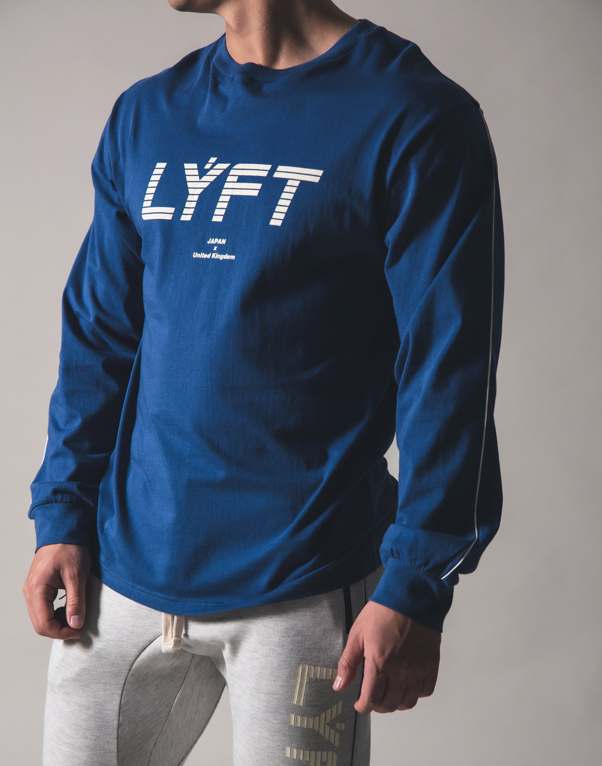 Piping Big Long T-Shirt - Blue