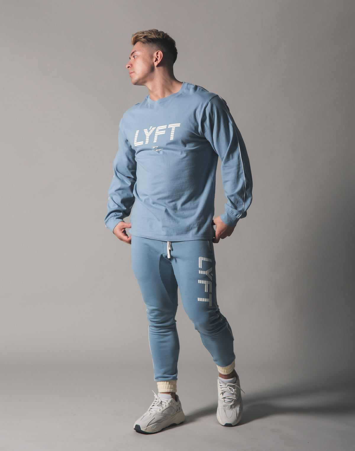 Piping Big Long T-Shirt - L.Blue