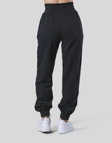 Wide Rib Baggy Sweat Pants - Black