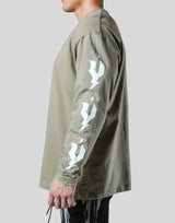 Thunder Y Sleeve Long T-Shirt - Olive